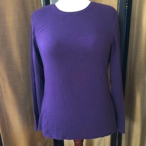 Apt.9 Purple Modal n Cotton Long Sleeve Tee